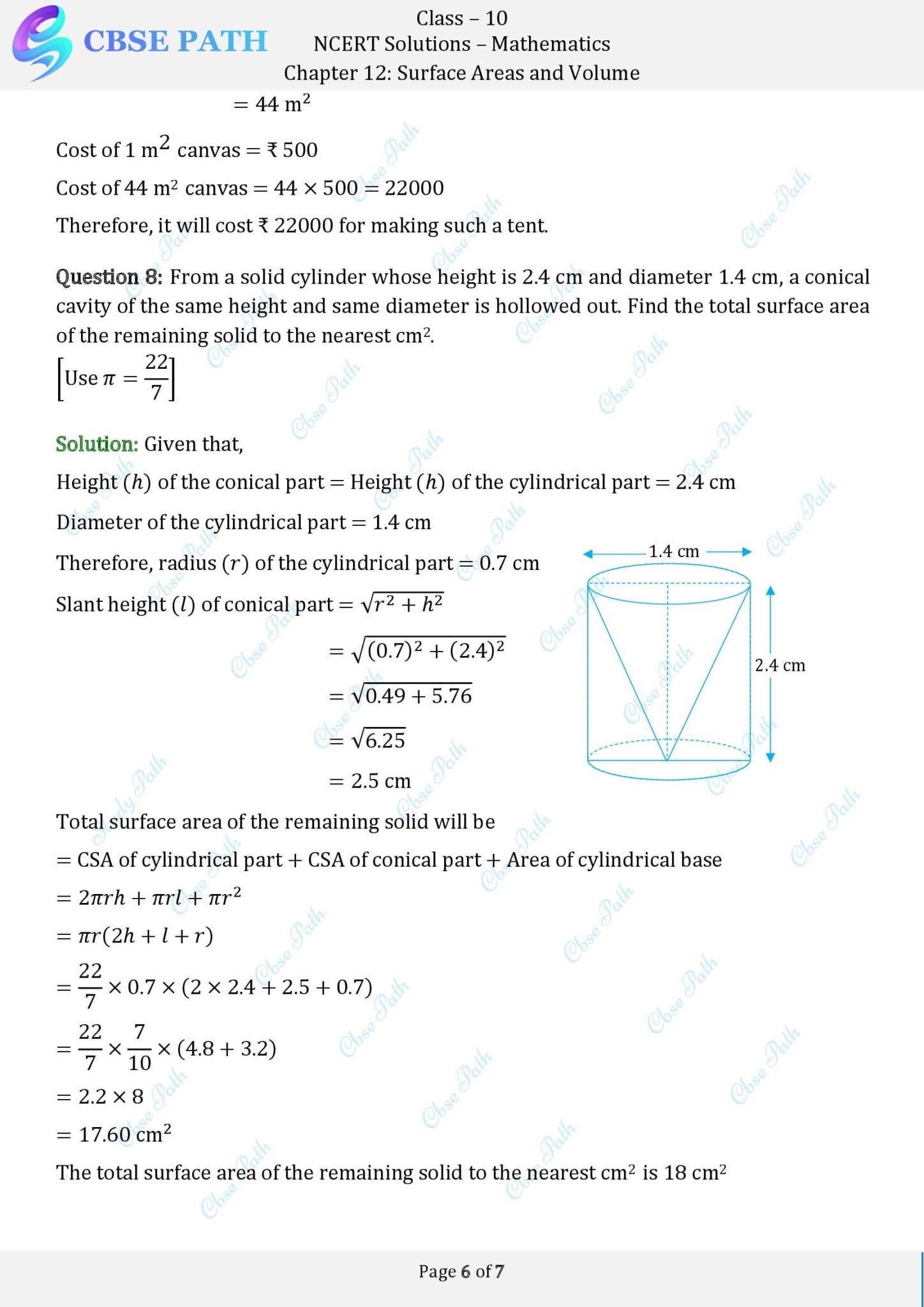 Ncert solutions for class 10 maths exercise 12 1 surface areas and
