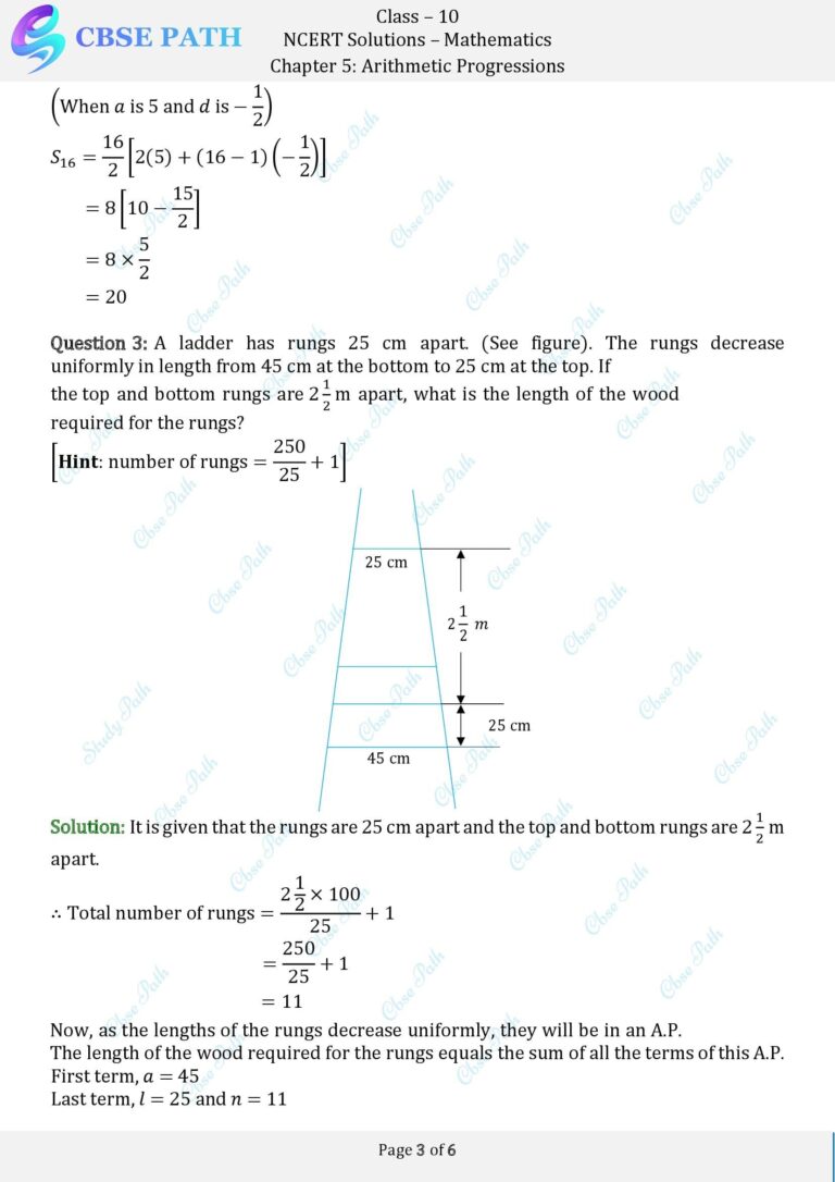 NCERT Solutions for Class 10 Maths Exercise 5.4 Arithmetic Progressions ...