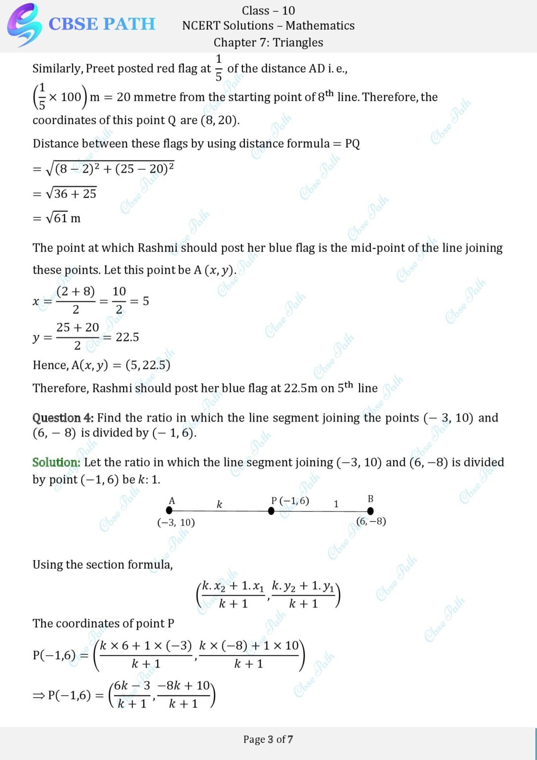 NCERT Solutions for Class 10 Maths Exercise 7.2 Coordinate Geometry ...