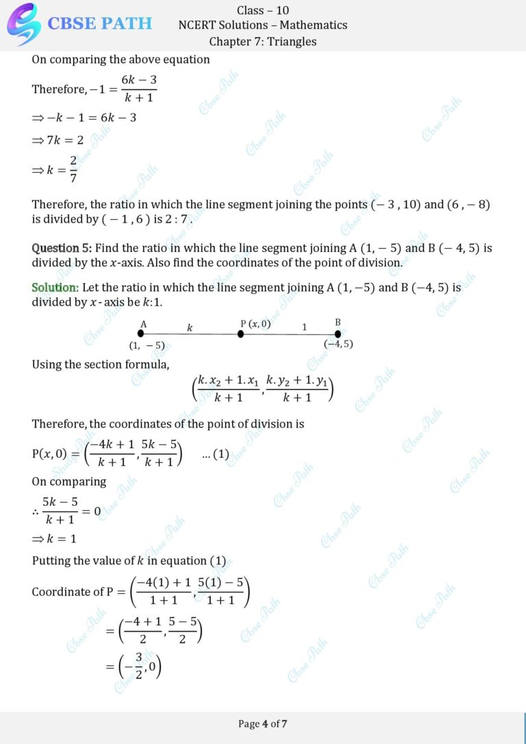 NCERT Solutions for Class 10 Maths Exercise 7.2 Coordinate Geometry ...