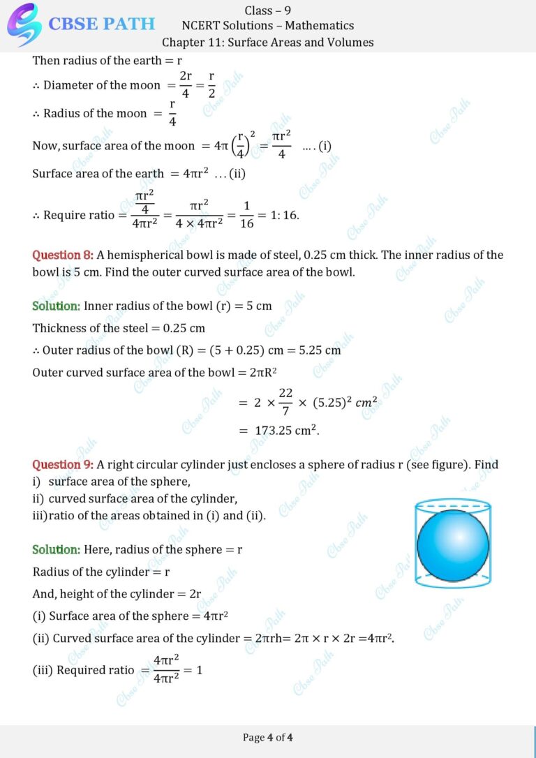 Ncert solutions for class 9 maths exercise 11 2 surface areas and