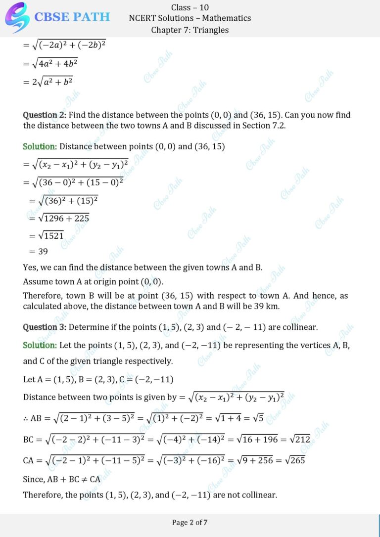 Ncert solutions for class 10 maths exercise 7 1 coordinate geometry