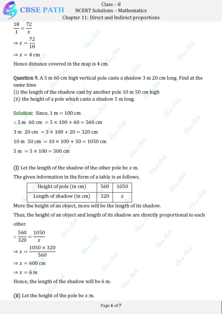 Ncert solutions for class 8 maths exercise 11 1 direct and inverse
