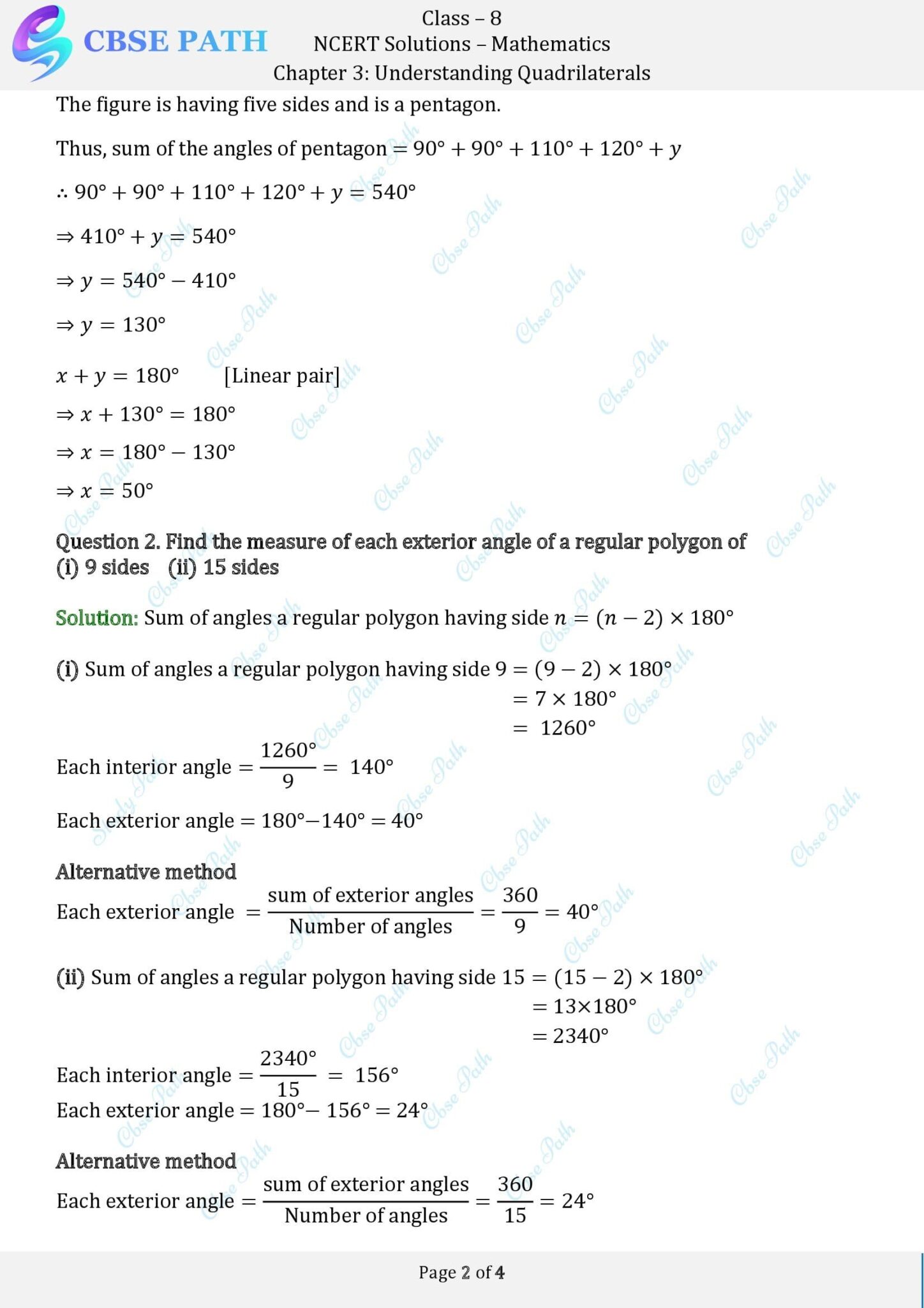 NCERT Solutions for Class 8 Maths Exercise 3.2 Understanding ...