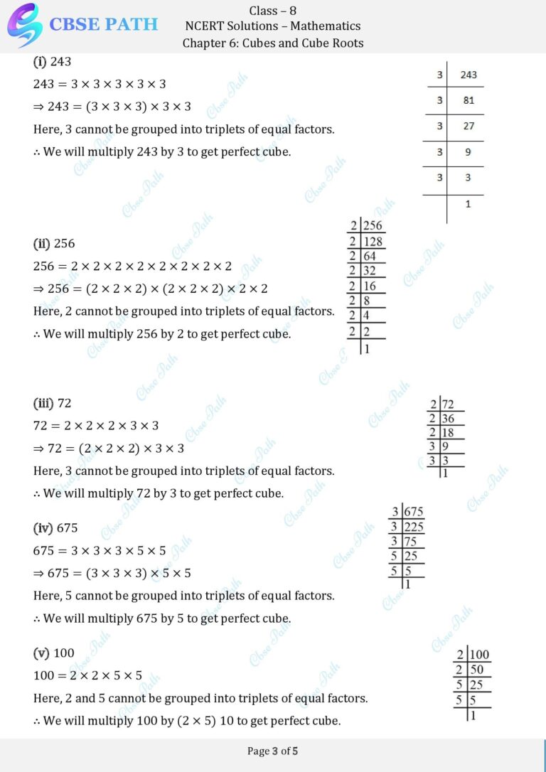 Ncert Solutions For Class 8 Maths Exercise 61 Cubes And Cube Roots Cbse Path 0489