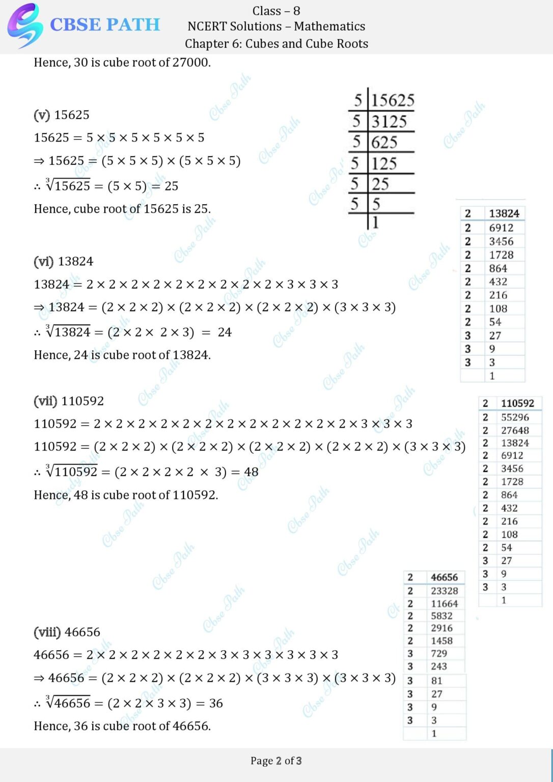 Ncert solutions for class 8 maths exercise 6 2 cubes and cube roots